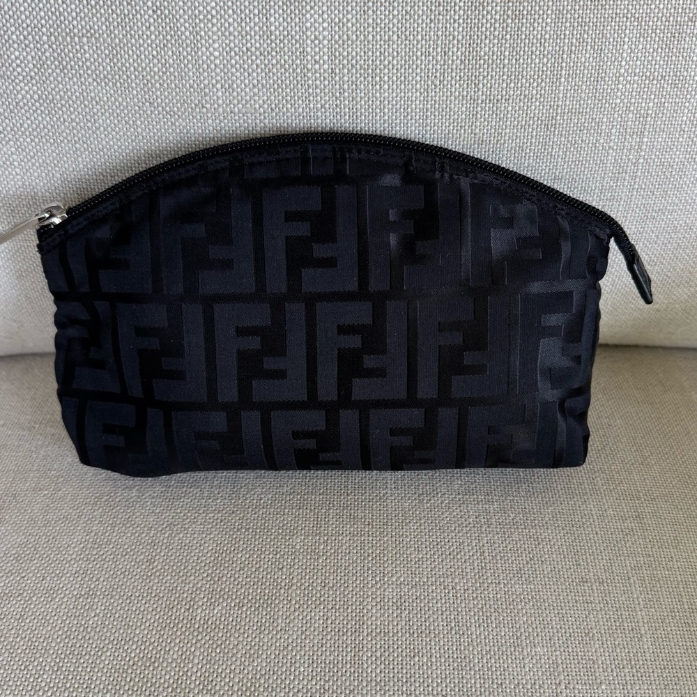 Fendi Nylon Black Toiletry Pouch